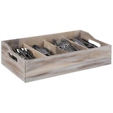 thumbnail of APS VINTAGE Besteckständer/ Besteckbehälter, Akazienholz, 51 x 28 cm, H: 13 cm, vier Kammern, seitlichen Eingriffe