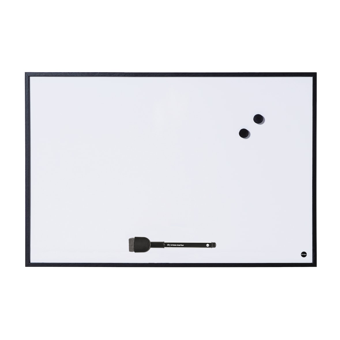 Bi-Office New Basic - Quadro Branco Magnético, Moldura Preta, 38,5 x 28,5 cm