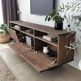 thumbnail of Dmora Fernsehschrank Dpatrici, Ständer für Wohnzimmerfernseher, Niedriges Wohnzimmer-Sideboard, TV-Ständerbasis, 170x30h40 cm, Nussbaum
