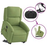 thumbnail of vidaXL Massagesessel mit Aufstehhilfe Elektrisch Hellgrün Samt