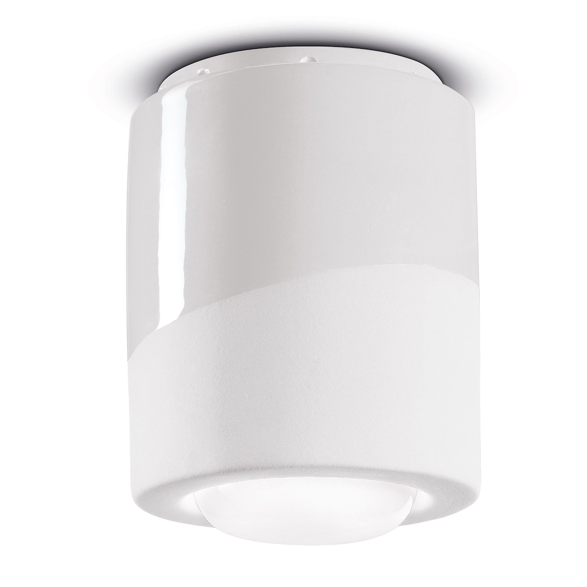 Plafoniera Piccola Vintage Decò Pi Ceramica Bianco Grezzo 1 Luce E27