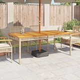 thumbnail of vidaXL Gartentisch Beige 180x90x75 cm Poly Rattan Akazienholz