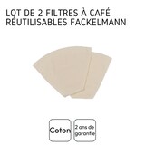 thumbnail of Lot de 2 filtres à café réutilisables en coton Fackelmann