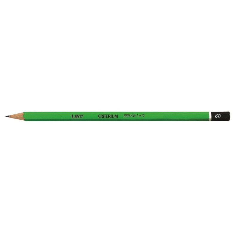 Crayon graphite Criterium 550, dureté 6B, corps hexagonal vert/noir