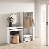 thumbnail of Consolle Ingresso, Mobile ingresso corridoio, 130x35x145cm, Con cassetto, Armadio Aperto, Stile moderno, Bianco _ 479_2