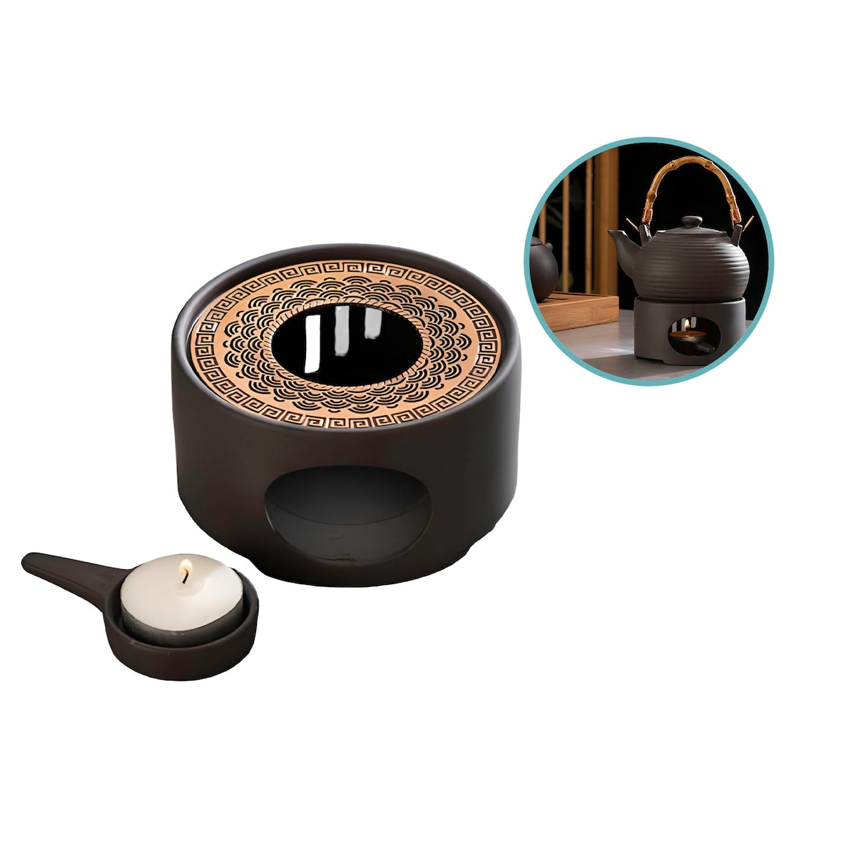 XEMM Rechaud - Warmhoudplaatje Theepot - Zwart - ø14.5cm