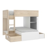 thumbnail of Dmora Letto per bambini Marmolada, Cameretta completa con armadio e cassetti, 255x112h150 cm, Bianco e Rovere