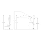 thumbnail of METRO PROFESSIONAL Sombrilla cuadrada colgante, aluminio/acero, 3 x 3 m, repelente al agua, beige/gris