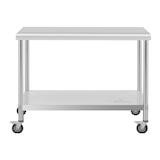 thumbnail of Royal Catering Edelstahltisch mit Rollen - PREMIUM - 60 x 120 cm - 158 kg -