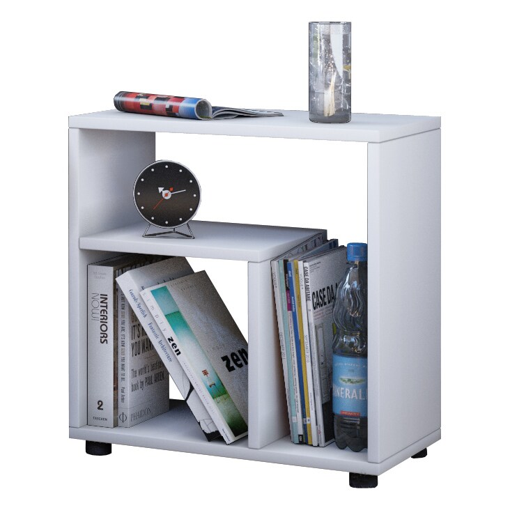 Zeito Couchtisch , Sideboard mit Regalen weiß.