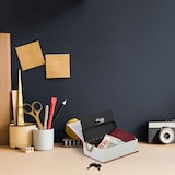 thumbnail of Relaxdays Buchtresor mit Schlüssel, klein, in Taschenbuchgröße, Stahlfach, HBT: 18 x 11,5 x 5,5 cm, Buchsafe, rot