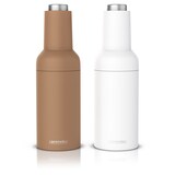 thumbnail of Arendo elektrische Salz- & Pfeffermühle, weiß/braun, Batterie, LED-Licht, Keramikmahlwerk, einstellbar