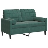 thumbnail of vidaXL 2-Sitzer-Sofa mit Zierkissen Dunkelgrün 120 cm Samt