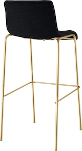 thumbnail of CLP 2er Set Barhocker Hover Stoff Vierfußgestell Gold Stoff HBT: 100x43x48 cm schwarz