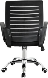 thumbnail of Silla de oficina con asiento en símil piel color gris. Modelo Emma