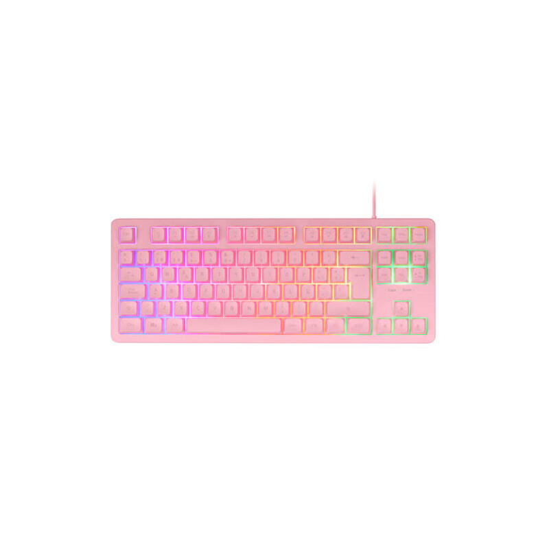 Teclado EspaÃÂ±ol Hibrido Mecanico F-Rgb Mk023Es Rosa Mars Gaming Teclas H-Mech/ Compacto/ Iluminacion Frgb