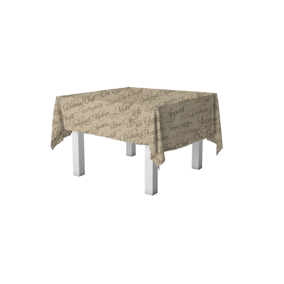 Scatola da 400 Tovaglie Carta Tagliata 100x100 Decorate Eco Nature Bon Appetit