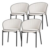 thumbnail of ML-Design Esszimmerstühle 4er Set Beige, Stoffbezug & Metallbeine