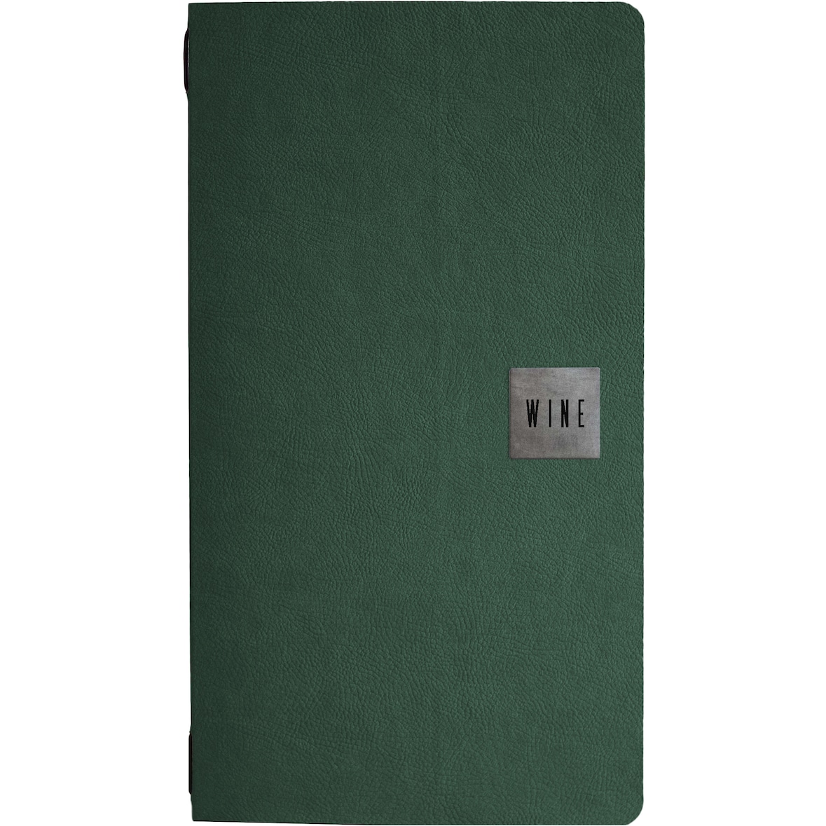 Set 12 porte-menu 2/2 Stil Casa, polyuréthane, 18x31,6 cm, 3 poches plastiques, bande élastique, vert.