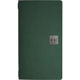 thumbnail of Set 12 porte-menu 2/2 Stil Casa, polyuréthane, 18x31,6 cm, 3 poches plastiques, bande élastique, vert.