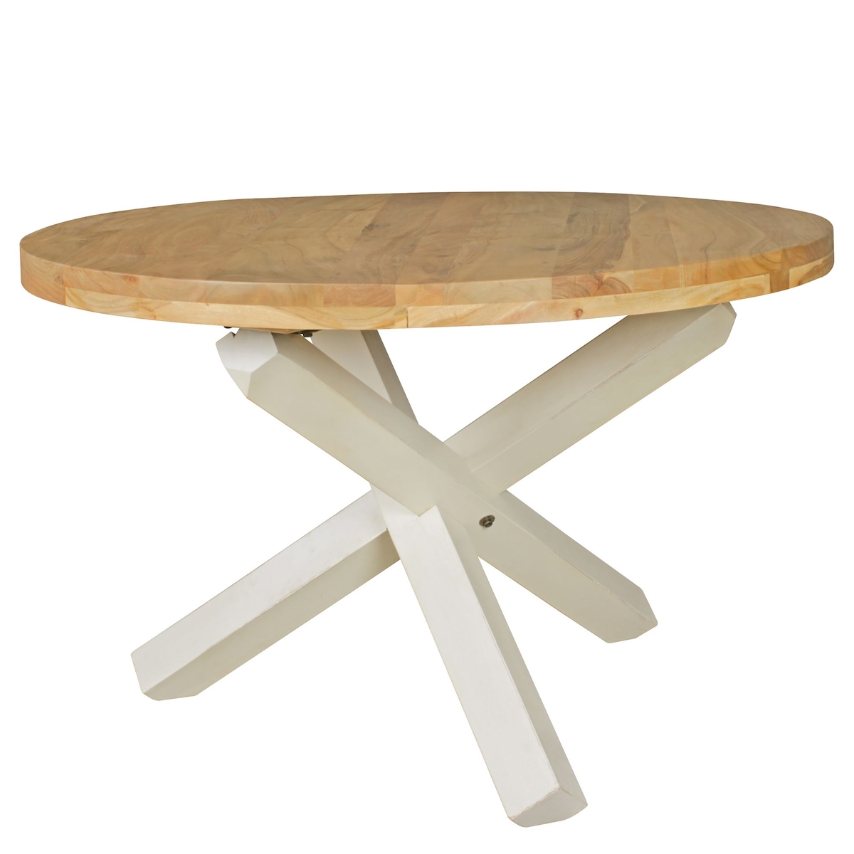 KADIMA DESIGN Design Esszimmertisch BOHA rund Ø 120 cm x 75 cm Akazie Massiv-Holz, Landhaus Esstisch 4 Personen, Küchentisch Tisch für Esszimmer