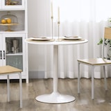 thumbnail of HOMCOM mesa de comedor redonda mesa de cocina moderna para 2 personas con base de acero y almohadilla antideslizante para salón Ø80x75 cm blanco