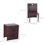 thumbnail of Outsunny Set Mobili da Giardino in Rattan,Tavolo e 2 Sedie Salvaspazio