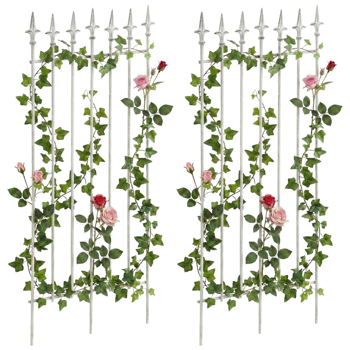 Conjunto de 2 trelicas Elisa 100 x 50 cm branco antigo.