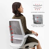 thumbnail of SIHOO bureaustoel bureaustoel, ergonomische S-vormige rugleuning, taillesteun opklapbare armleuning ~ grijs