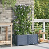 thumbnail of vidaXL Gartenpflanzer Grau 80 x 40 x 142 cm Stahl
