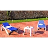 thumbnail of Resol MARINA-ANDORRA Set 2+1 Tumbona-Mesa Auxiliar Exterior Estructura Blanca - Textilene Beige