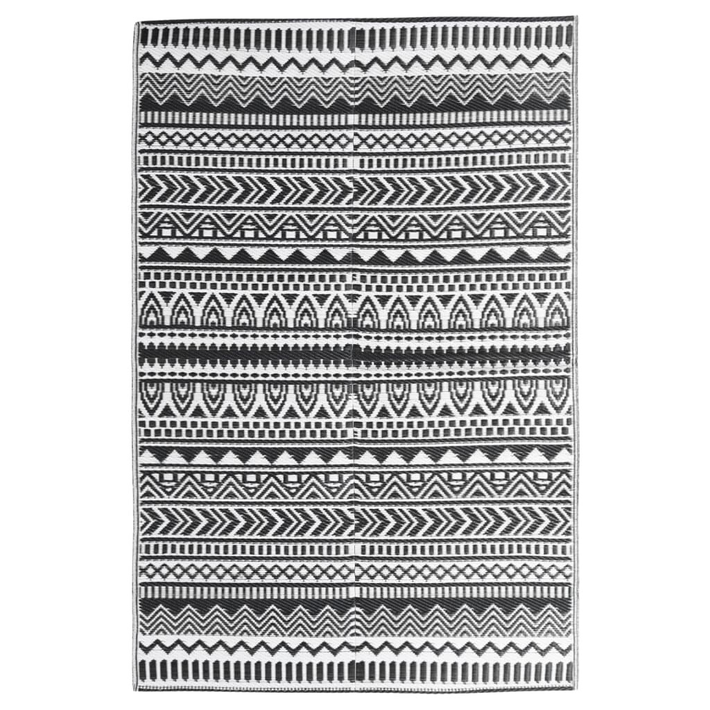 vidaXL Buitenkleed 120x180 cm polypropeen zwart
