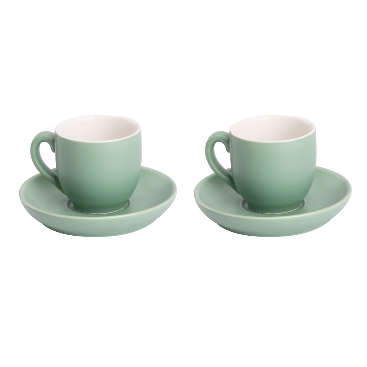 Palmer Koffiekop en schotel Colors Mat 14 cl 12 cm Groen Porselein 2 stuks