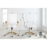 thumbnail of Cadeira de escritório em imitação de pele Havana branco