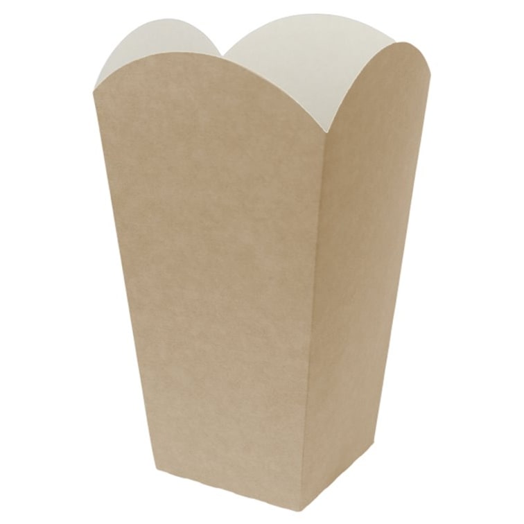 MONOUSO - Große Popcorn Box Kraft 150g 8,7x13x20,3cm (250 Stück)