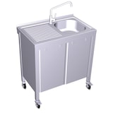 thumbnail of Fregadero portátil automático agua fría con cubeta a la derecha