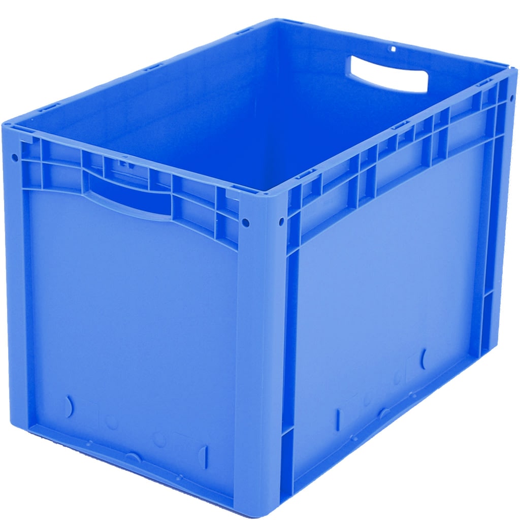 Bacs gerbables norme Europe, série XL L600 mm x l400 mm x H420 mm bleu