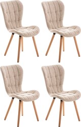 thumbnail of CHEFGASTRO 4er-Set Esszimmerstuhl SANTA FE Stoff natura HxBxT 88x50x63cm Stoff Creme Küchenstuhl
