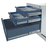 thumbnail of PROREGAL Mobile Werkbank Light Rhino mit Ablagefach, 3 Schubladen, Lochplatte, 4 Rollen | HxBxT 131x130x60cm, Traglast 300kg | Lichtgrau/Anthrazitgrau