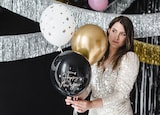 thumbnail of 6 Luftballons Silvester gold schwarz Mix