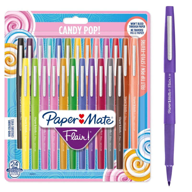 Papermate Flair Candy Pop Verschlossener Gelschreiber Medium Mehrfarbig 24 Stück(e)