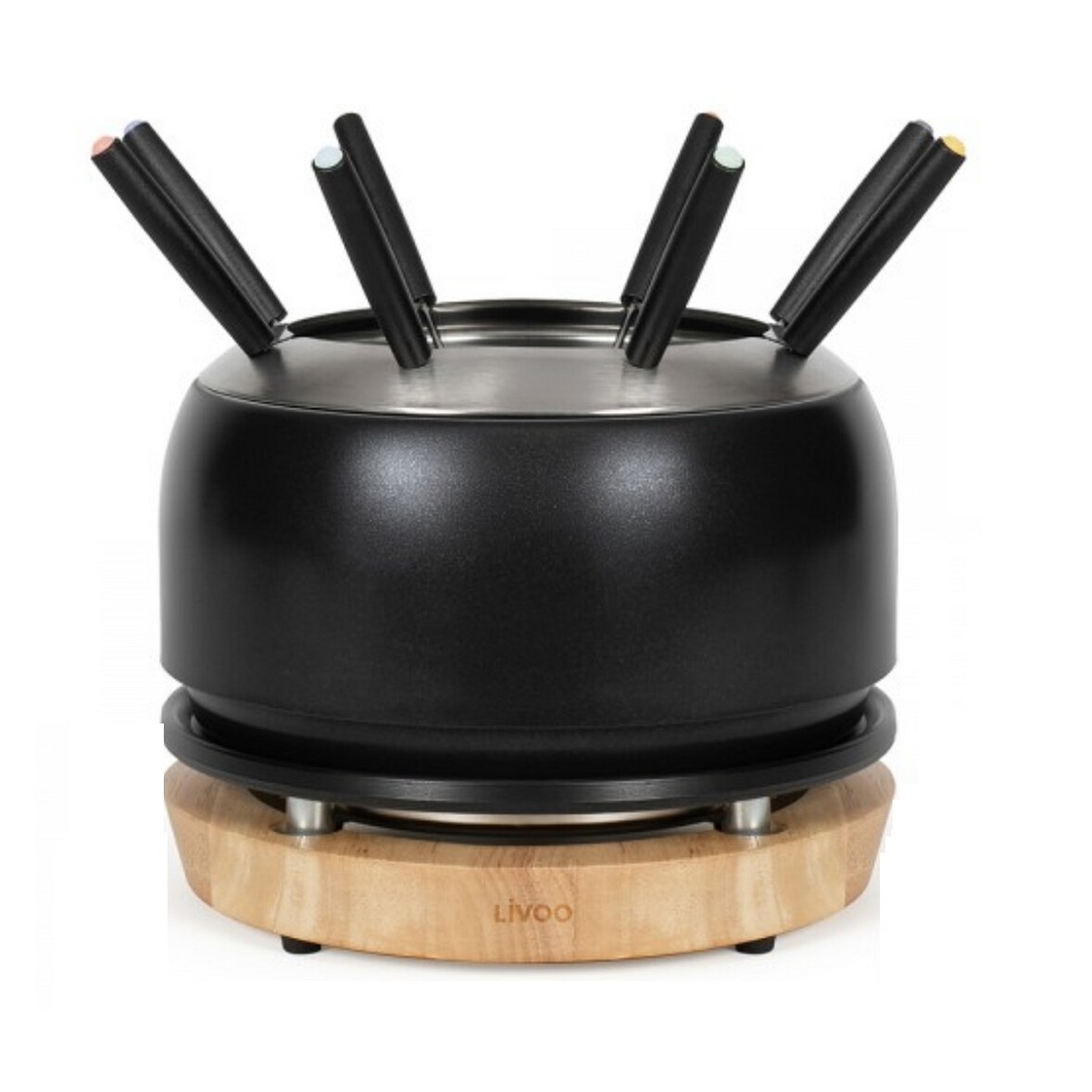 LIVOO Service à Fondue 1200w 8 Fourchettes Noir DOC339
