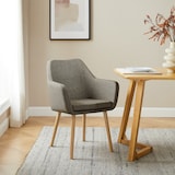 thumbnail of SalesFever Armlehnstuhl | Bezug in Strukturstoff | Stuhlbeine Eichenholz | B 62 x T 60 x H 84 cm | braun – natur