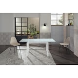 thumbnail of Baud - Ausziehbarer Tisch (110/170 x 75 cm) aus weißem gehärtetem Glas