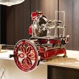 thumbnail of Berkel Volano B114 Rot, Schwungradmaschine – Wunderschöne Aufschnittmaschine + Fassholzbrett Unikat