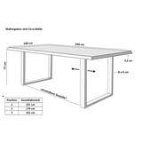 thumbnail of Esstisch Baumkante massiv Akazie eichefarben 240 x 100 weiß NIAH