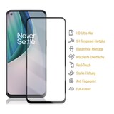 thumbnail of 4x 9H Hartglas für OnePlus Nord N100 FULL COVER Panzerfolie Displayschutz SW KLAR Panzerglas Schutzglas