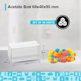 thumbnail of 40 cajas de acetato transparente 60x40x90 mm | bombonera de plástico: caramelos, macarons, pasteles | recuerdos y regalos para bodas