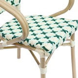 thumbnail of Fauteuil de terrasse bistrot parisien en aluminium et rotin vert foncé