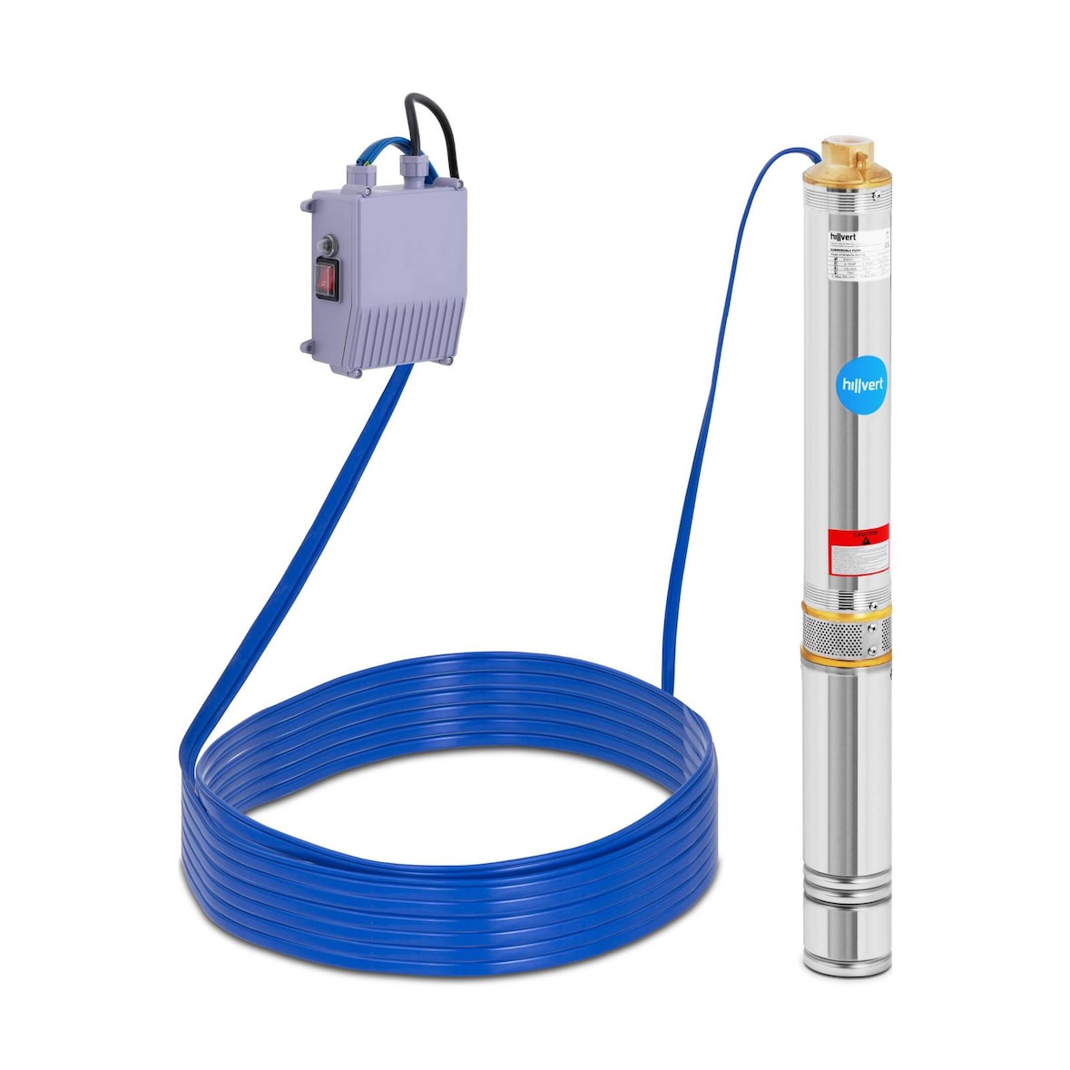 hillvert Pompa sommersa per pozzo - 95 mm / 3,75'' - 3000 l/h - 550 W - cavo 20 m / prevalenza 85 m - Acciaio inox